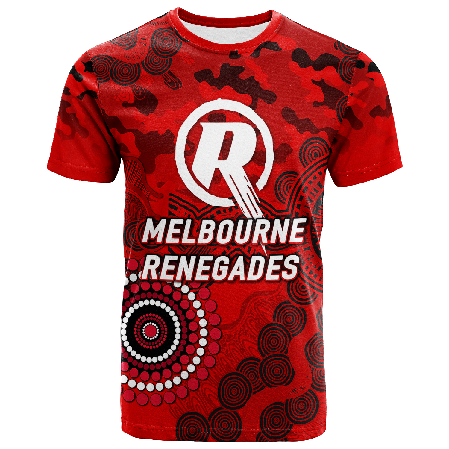 (Custom Personalised) Melbourne Renegades ANZAC Day Aboriginal T-Shirt 