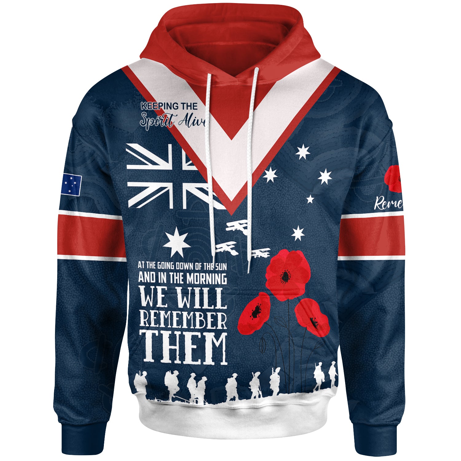 australia-sydney-anzac-custom-hoodie-blue-keeping-the-spirit-alive-hoodie