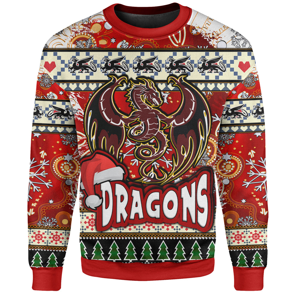 st-george-rugby-christmas-sweatshirt-custom-xmas-dragon-christmas-balls-snowflake-with-aboriginal-patterns-sweatshirt
