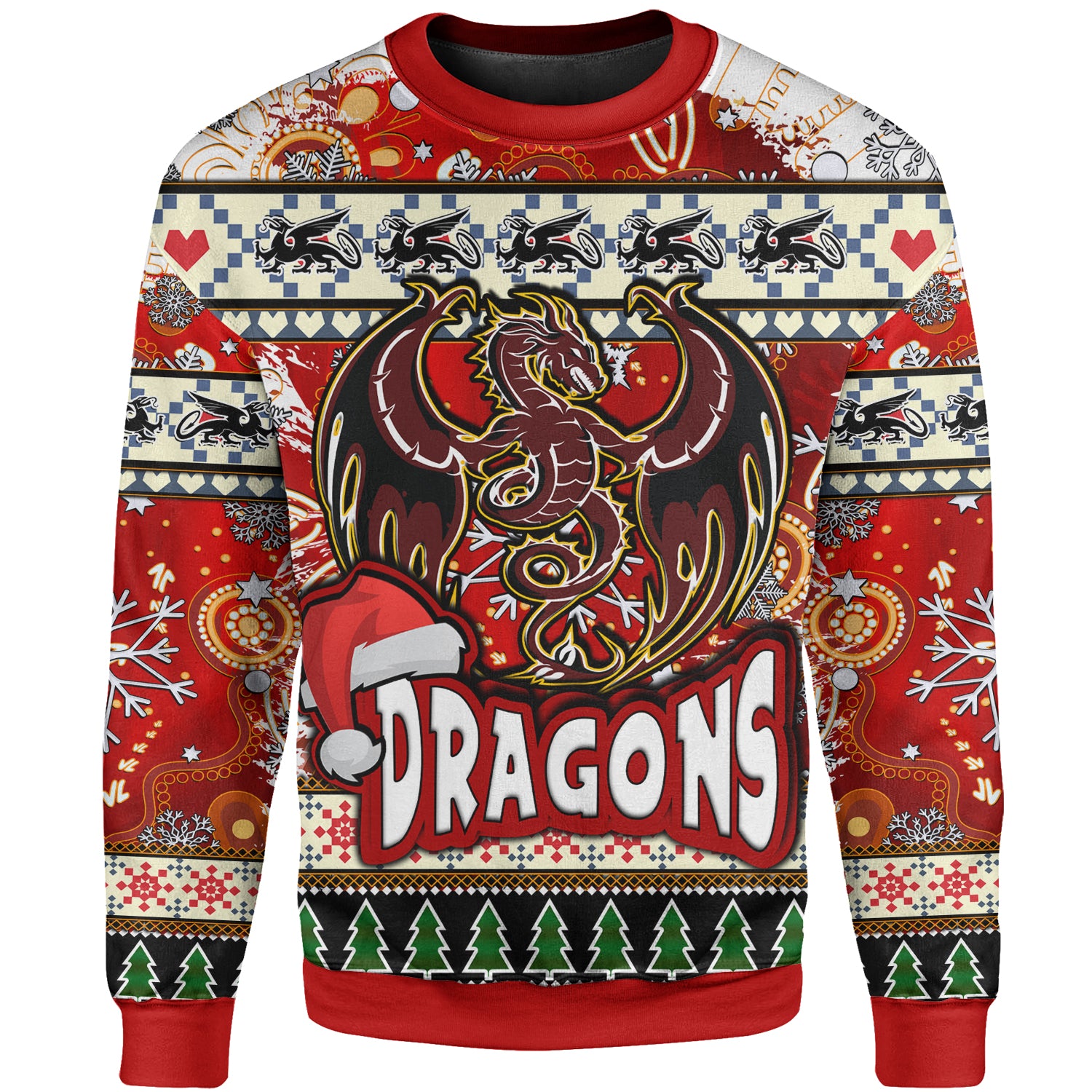 st-george-rugby-christmas-sweatshirt-custom-xmas-dragon-christmas-balls-snowflake-with-aboriginal-patterns-sweatshirt
