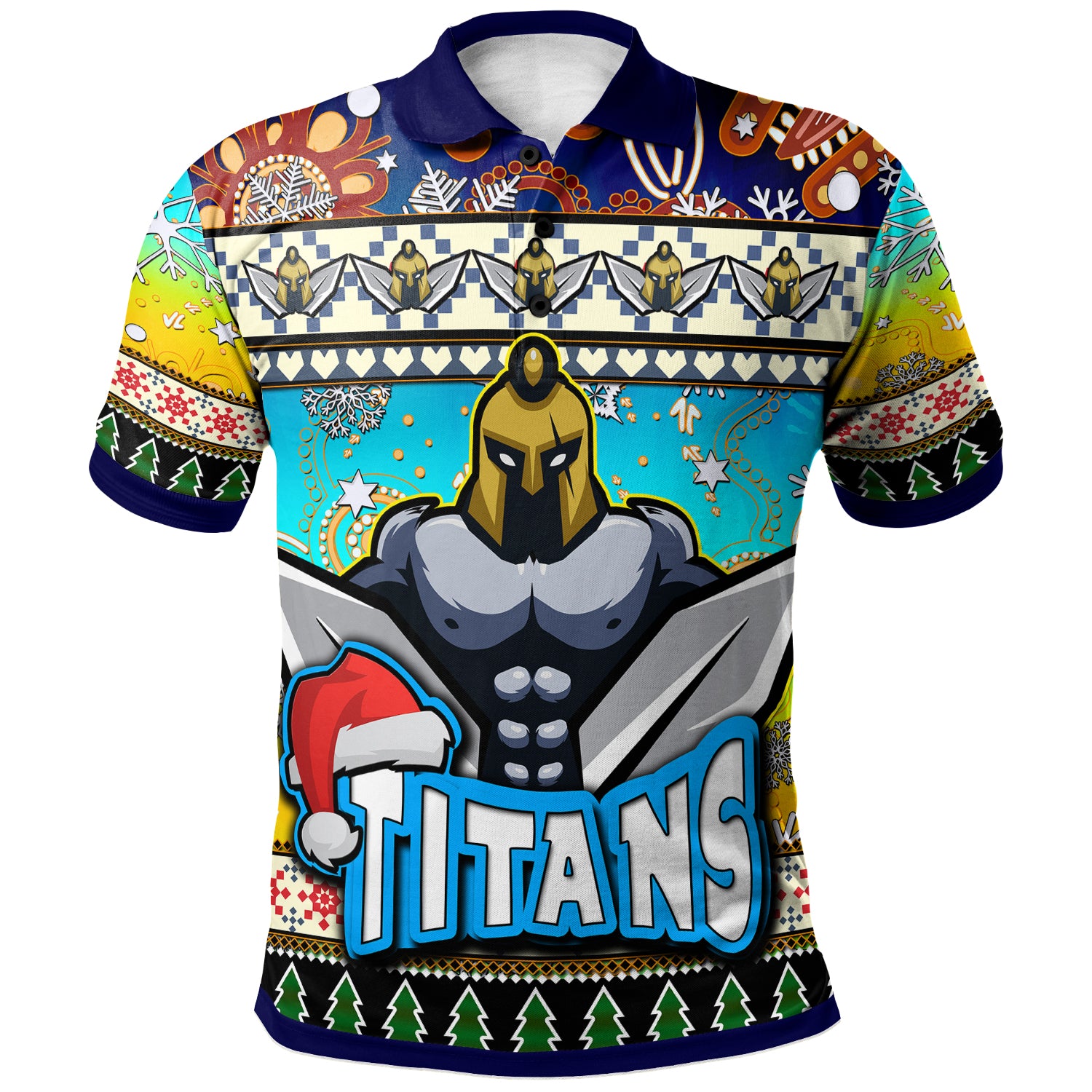 titans-rugby-christmas-polo-shirt-custom-xmas-titans-christmas-balls-snowflake-with-aboriginal-patterns-polo-shirt