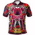 reds-rugby-anzac-aboriginal-custom-watercolour-polo-shirt-remembrance-queensland-reds-with-koala-and-poppy-flower
