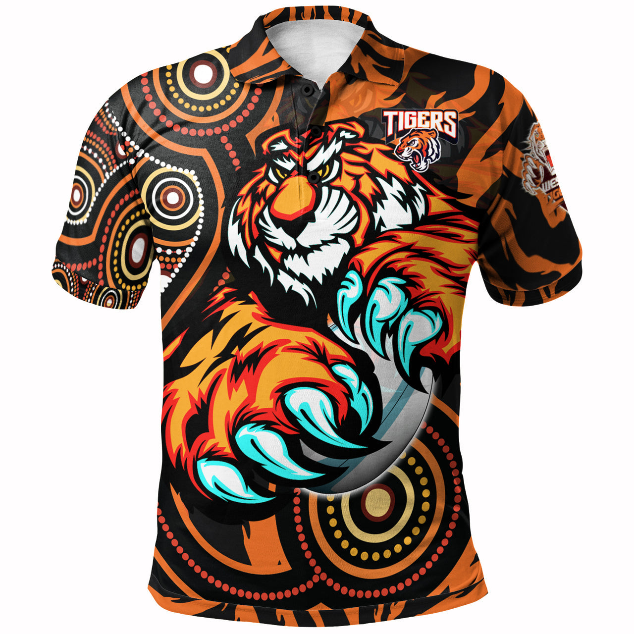 tigers-rugby-custom-indigenous-polo-shirt-this-is-my-jungle-aboriginal-style