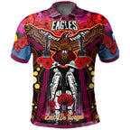 eagles-aboriginal-rugby-anzac-day-custom-polo-shirt-remembrance-sea-eagles-with-poppy-flower-watercolour-style