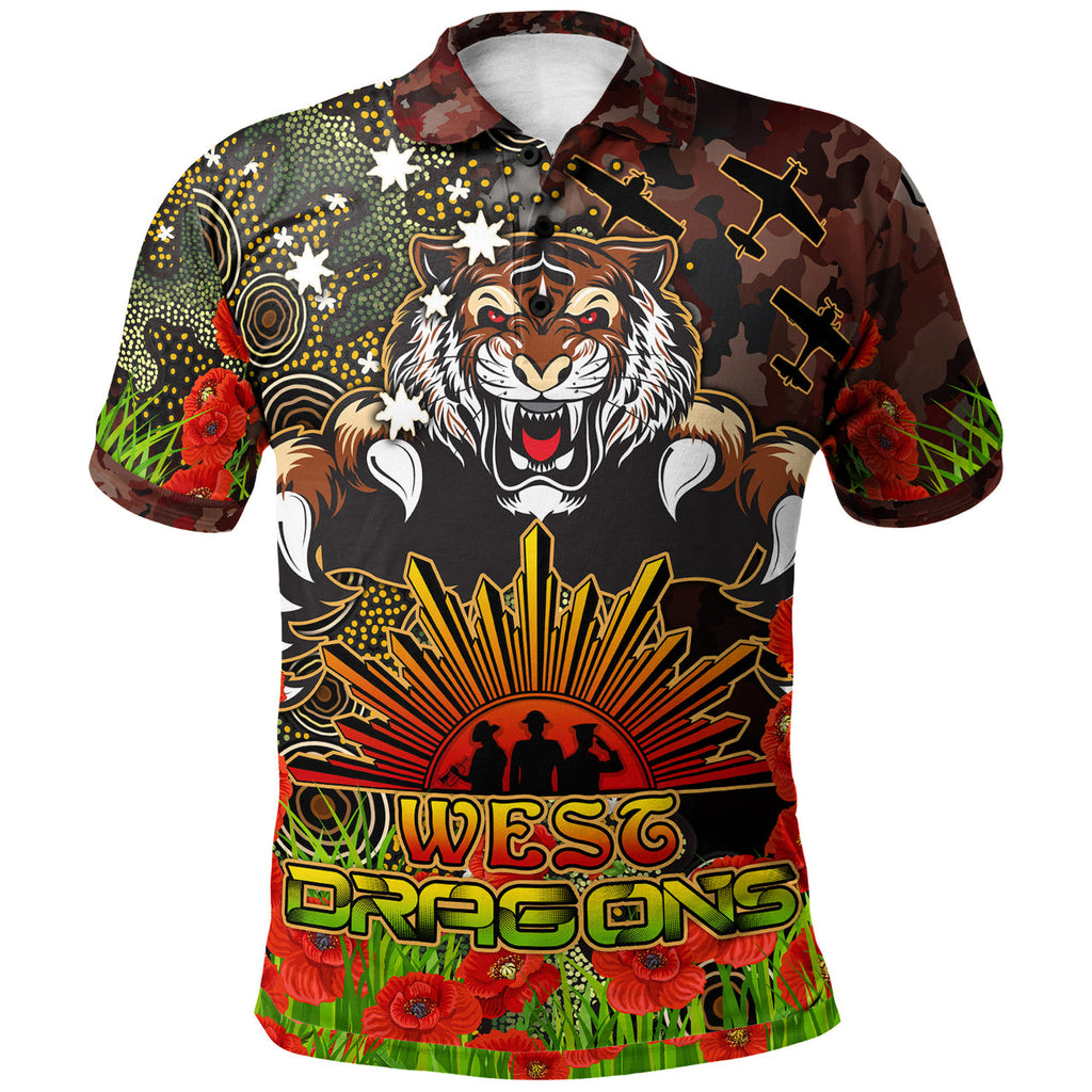 tigers-rugby-polo-shirt-custom-anzac-tigers-with-remembrance-poppy-and-indigenous-patterns-polo-shirt-1