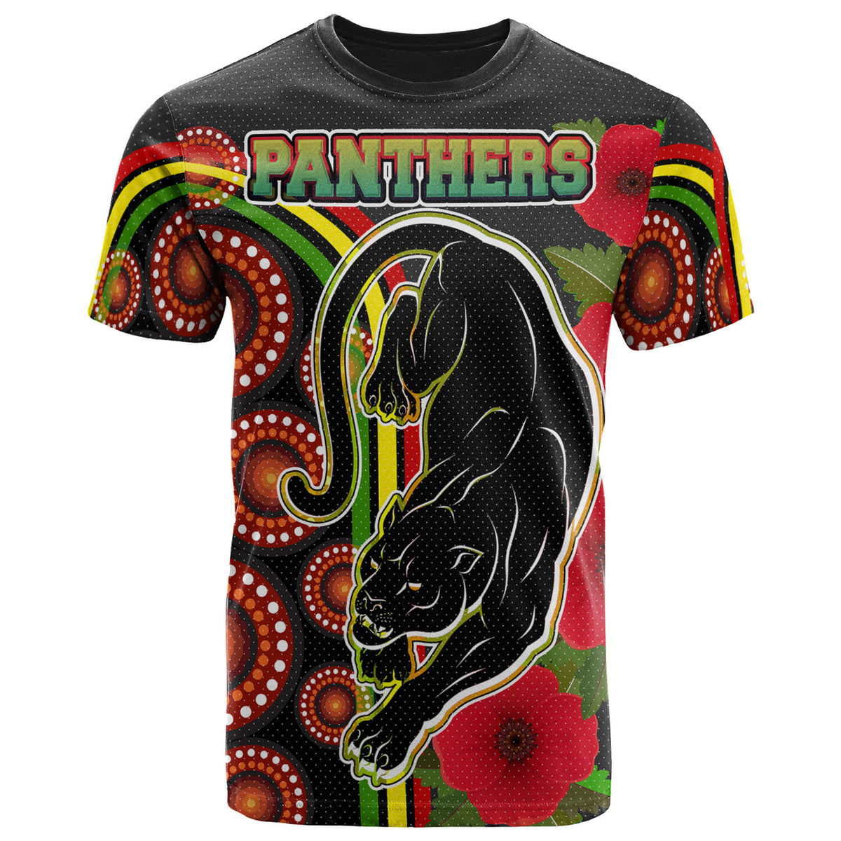 panthers-rugby-t-shirt-aboriginal-panthers-anzac-day-panther-with-poppy-flower-t-shirt-1