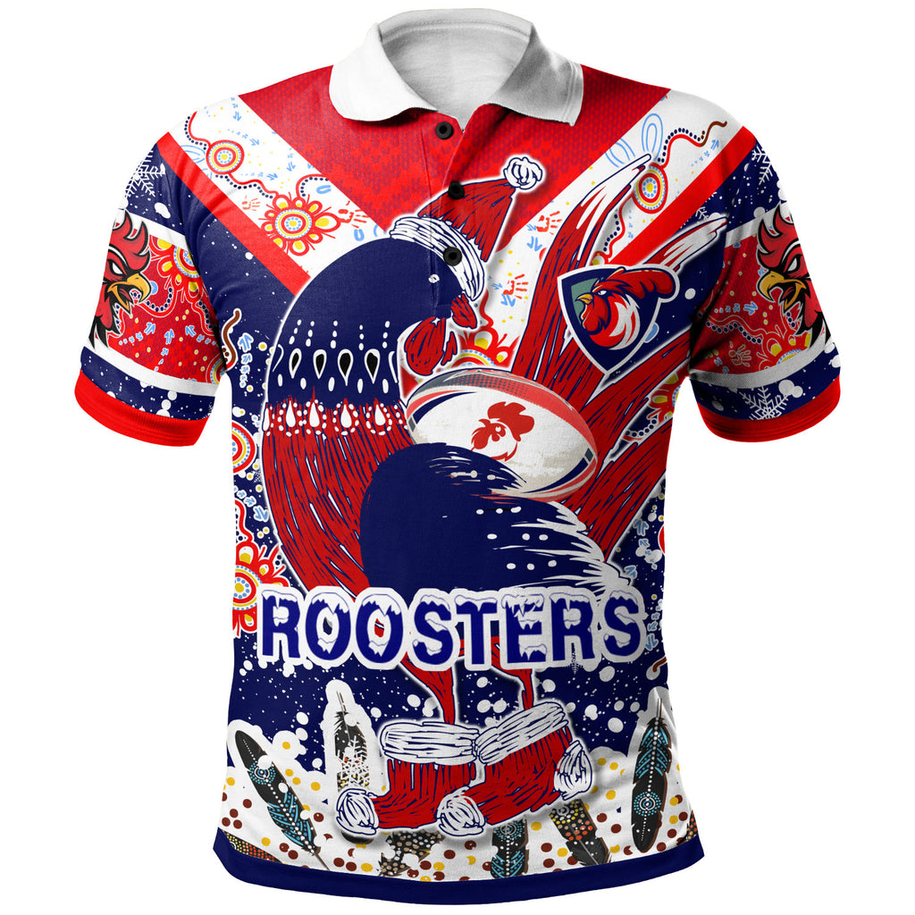 roosters-rugby-christmas-polo-shirt-custom-merry-christmas-sydney-roosters-indigenous-polo-shirt