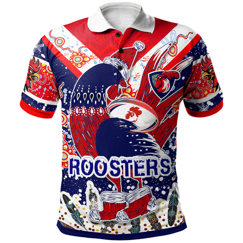 roosters-rugby-christmas-polo-shirt-custom-merry-christmas-sydney-roosters-indigenous-polo-shirt