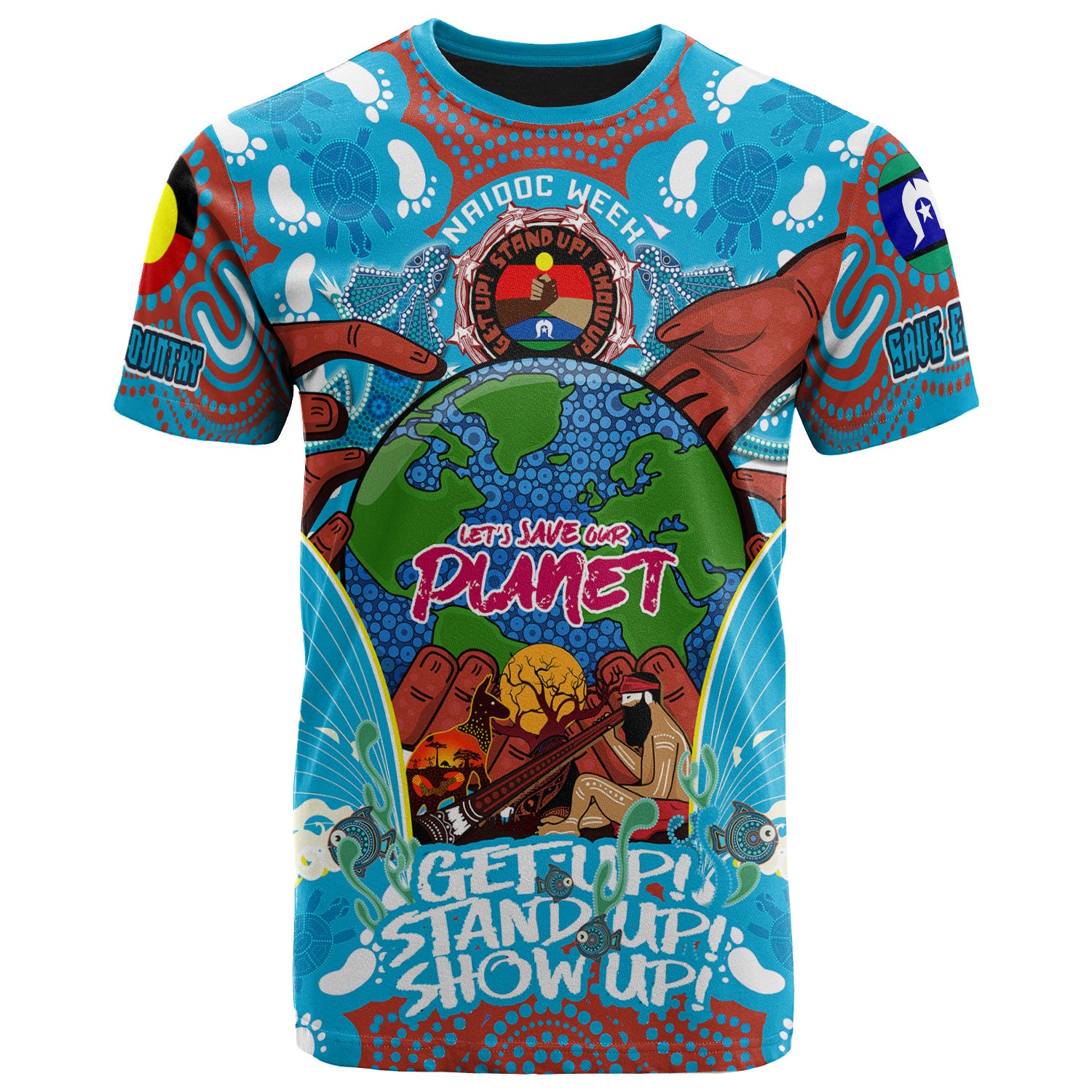 australia-naidoc-week-2023-custom-t-shirt-lets-save-our-planet-aboriginal-inspired-and-torres-strait-islander-culture-t-shirt