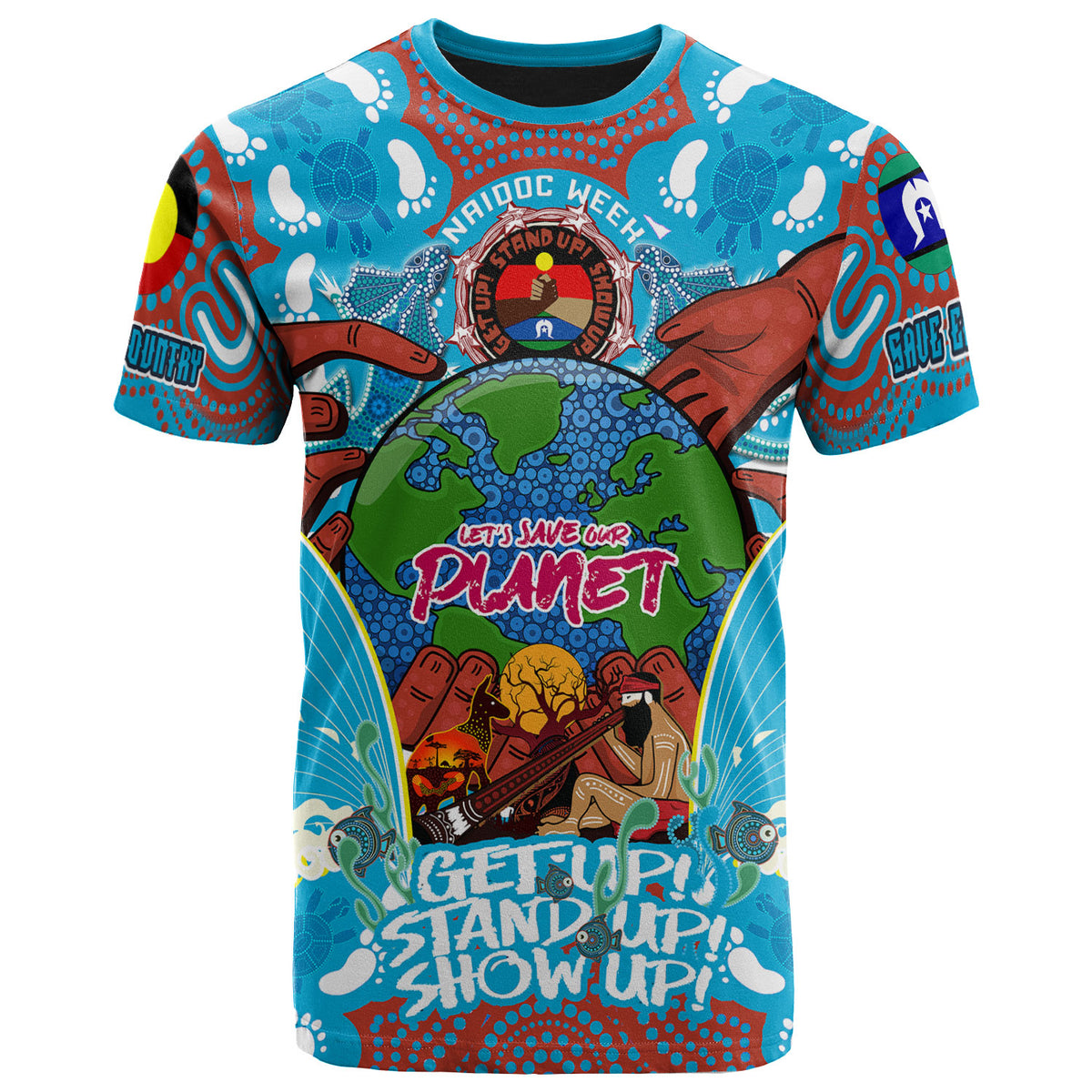 australia-naidoc-week-2023-custom-t-shirt-lets-save-our-planet-aboriginal-inspired-and-torres-strait-islander-culture-t-shirt