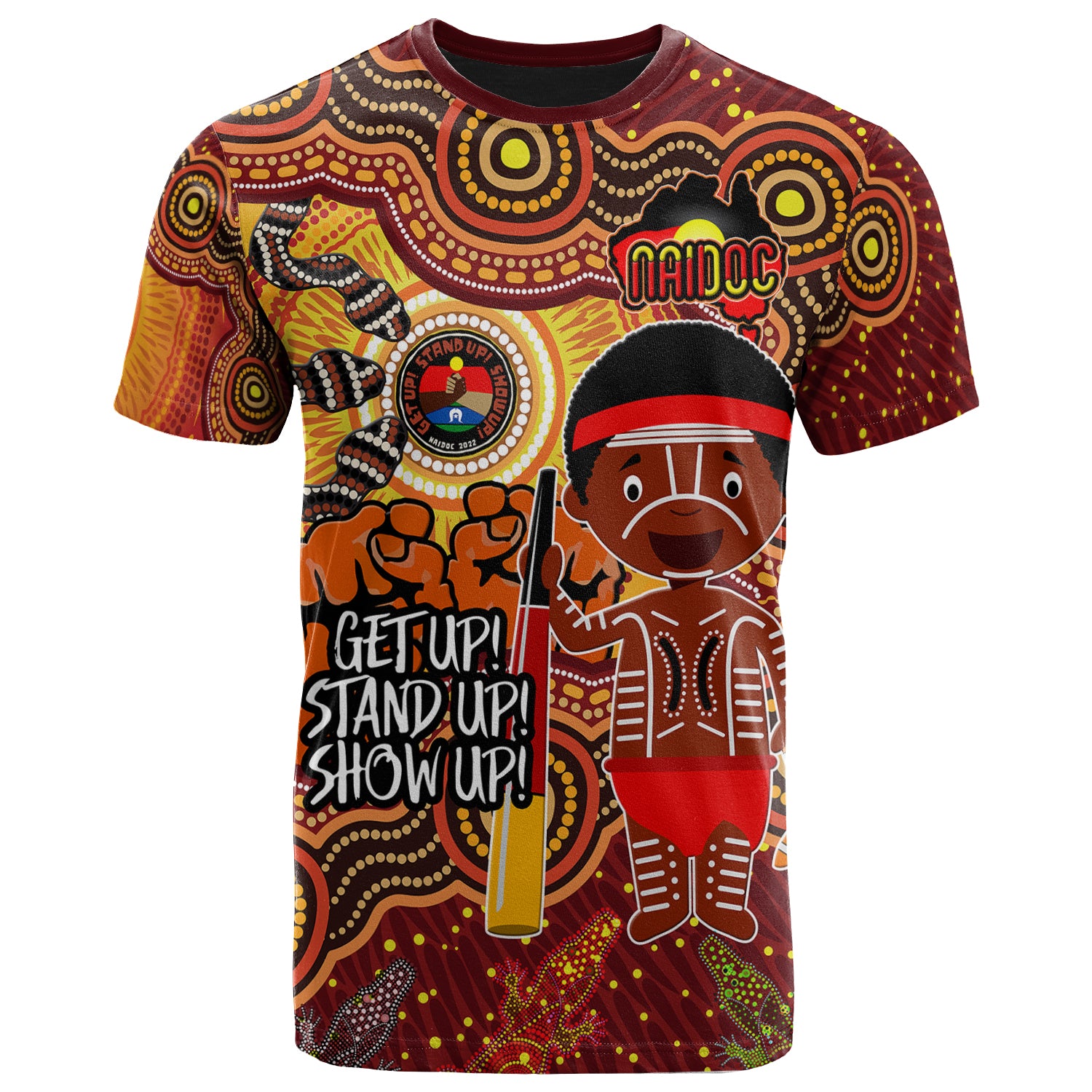 australia-naidoc-week-2023-indigenous-t-shirt-custom-aussie-naidoc-boy-with-animals-in-aboriginal-inspired-and-torres-strait-islander-culture