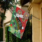 rabbitohs-rugby-watercolour-dot-painting-flag-naidoc-week-custom-rabbitohs-getting-up-standing-up-showing-up-flag