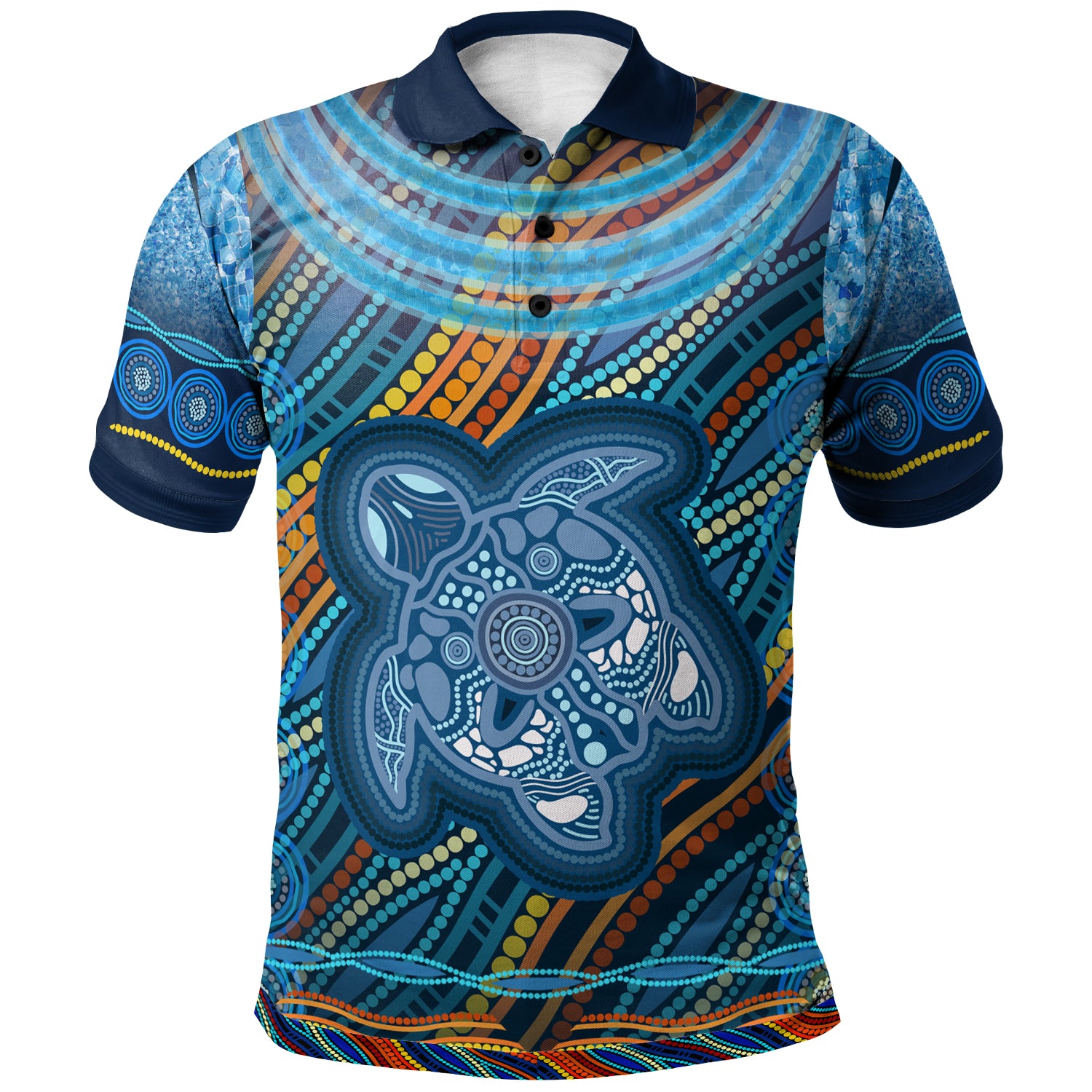 australia-aboriginal-inspired-polo-shirt-aboriginal-inspired-art-ocean-turtle-patterns-polo-shirt