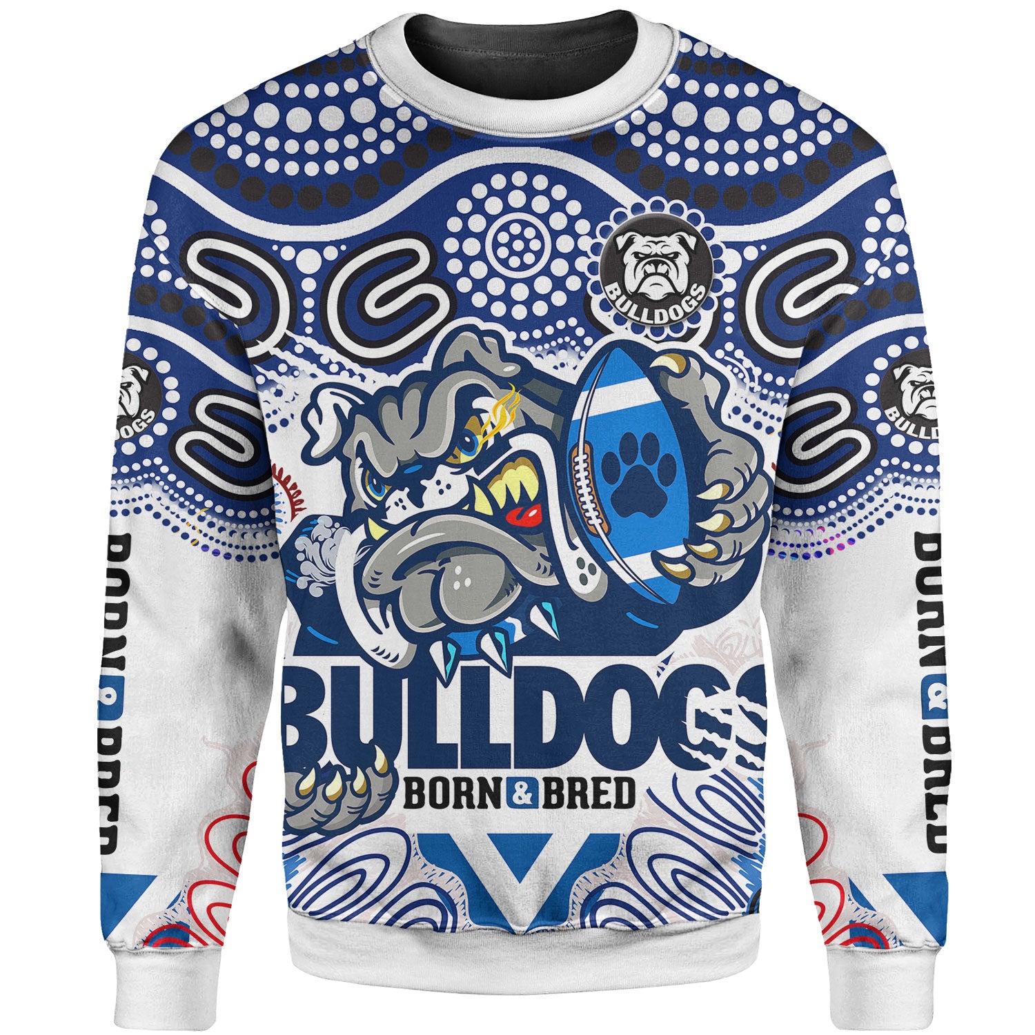 bulldogs-rugby-born-bred-snug-sweatshirt-indigenous-bulldogs-with-rugby-ball-and-aboriginal-patterns-sweatshirt