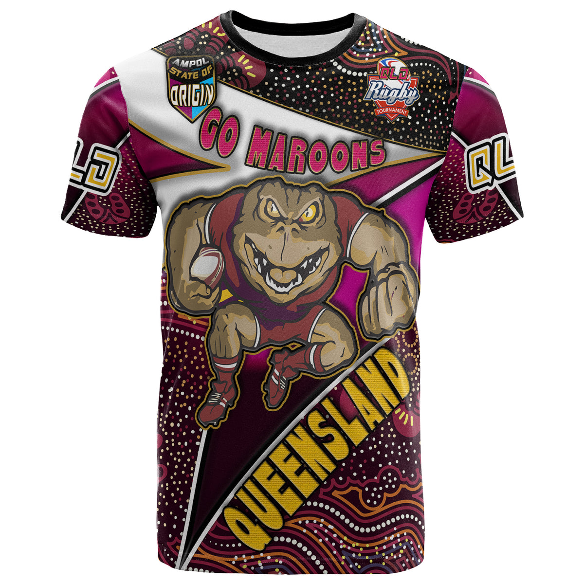 queensland-rugby-league-team-t-shirt-custom-queensland-maroons-with-aboriginal-patterns-state-of-origin-t-shirt