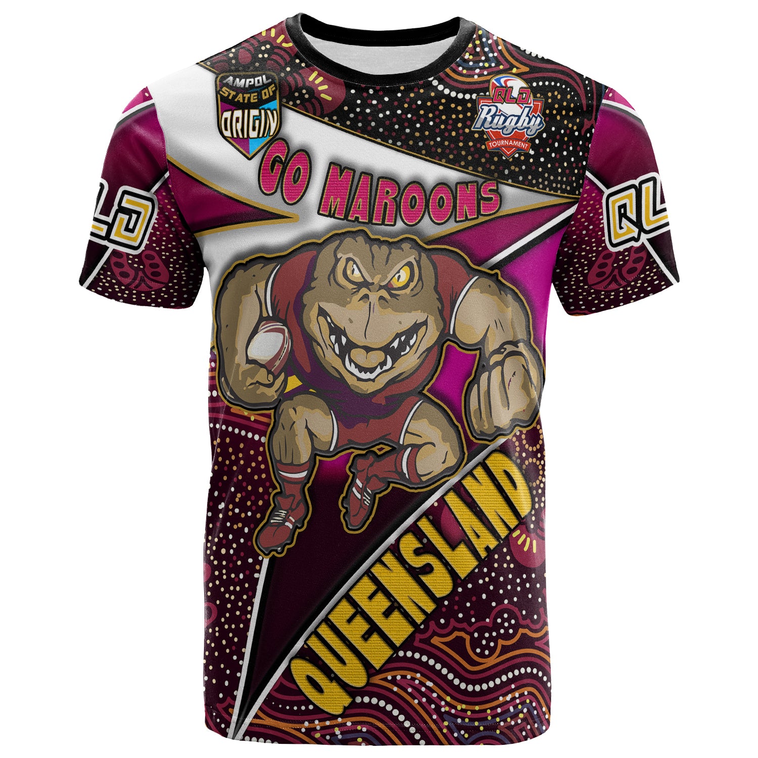 queensland-rugby-league-team-t-shirt-custom-queensland-maroons-with-aboriginal-patterns-state-of-origin-t-shirt