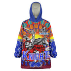 knights-rugby-snug-hoodie-custom-indigenous-knights-with-rugby-ball-and-sun-watercolor-dot-painting-oodie-blanket