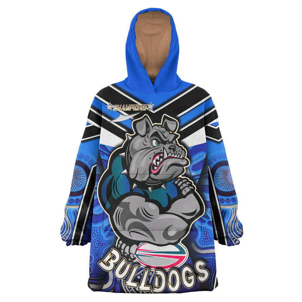 bulldogs-rugby-snug-hoodie-custom-bulldog-rugby-ball-with-aboriginal-pattern-personalised-player-and-number-oodie-blanket