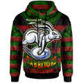 rabbitohs-rugby-hoodie-custom-rabbit-aboriginal-style-pattern-personalised-player-and-number-hoodie