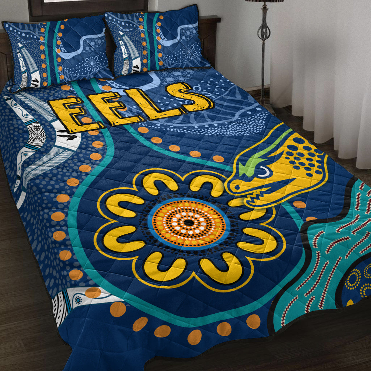 eels-rugby-quilt-bed-set-custom-indigenous-eels-quilt-bed-set