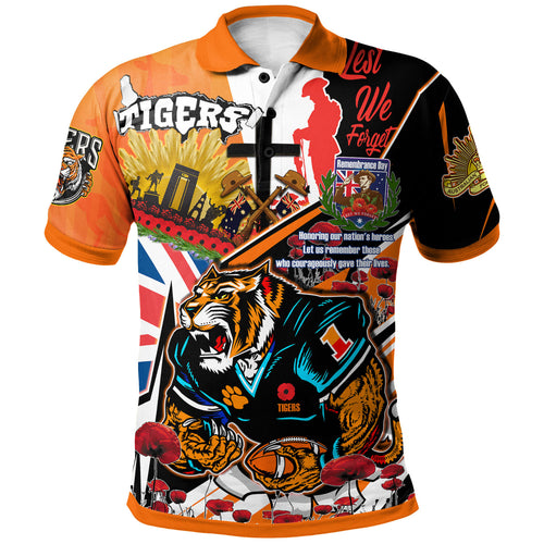 tigers-rugby-polo-shirt-custom-remembrance-tigers-anzac-quote-with-poppy-and-rosemary-polo-shirt
