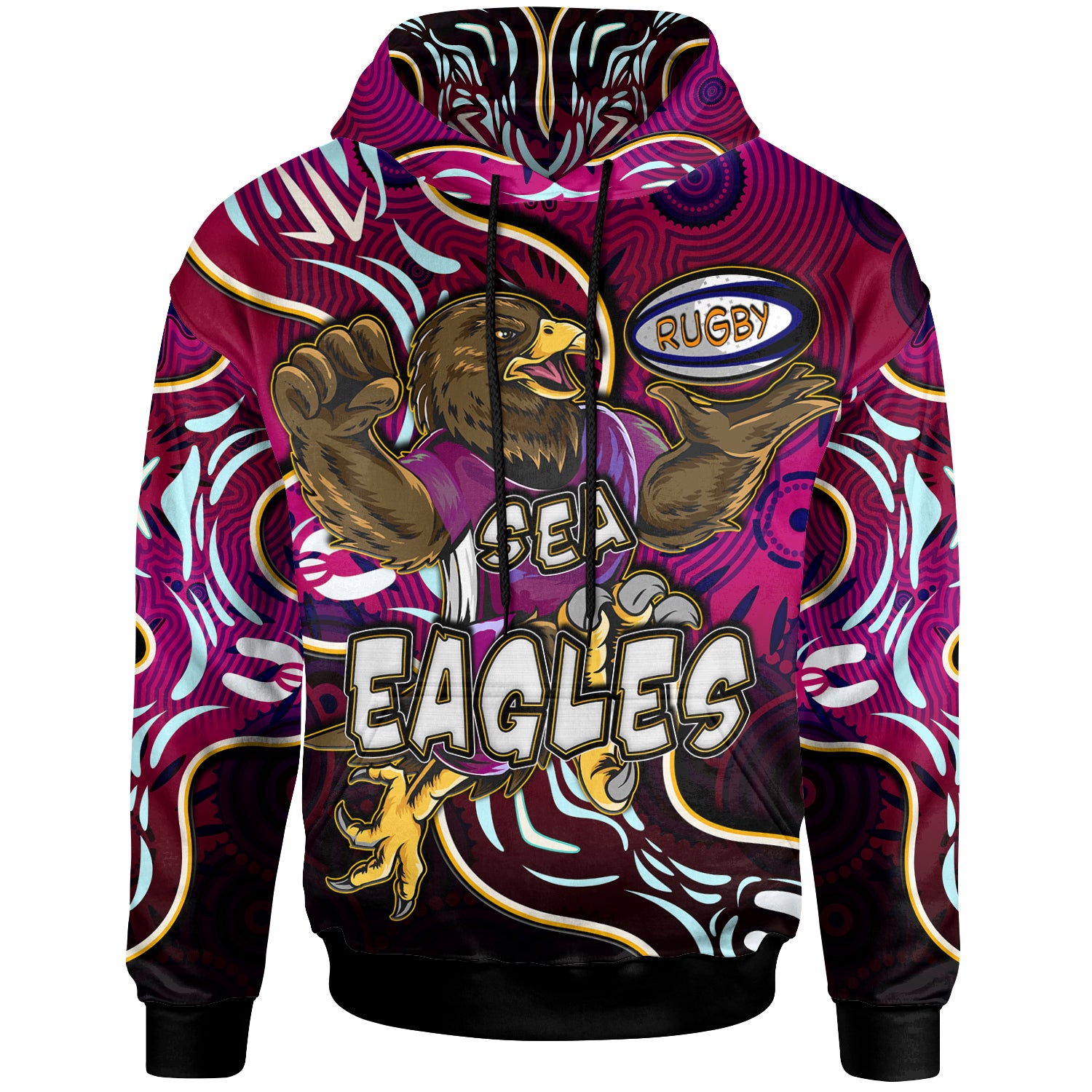 sea-eagles-rugby-hoodie-custom-eagles-rugby-with-aboriginal-patterns-personalised-player-and-number-hoodie