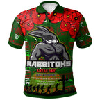 rabbitohs-rugby-polo-shirt-aboriginal-rabbitohs-anzac-lest-we-forget-with-poppy-flower-polo-shirt