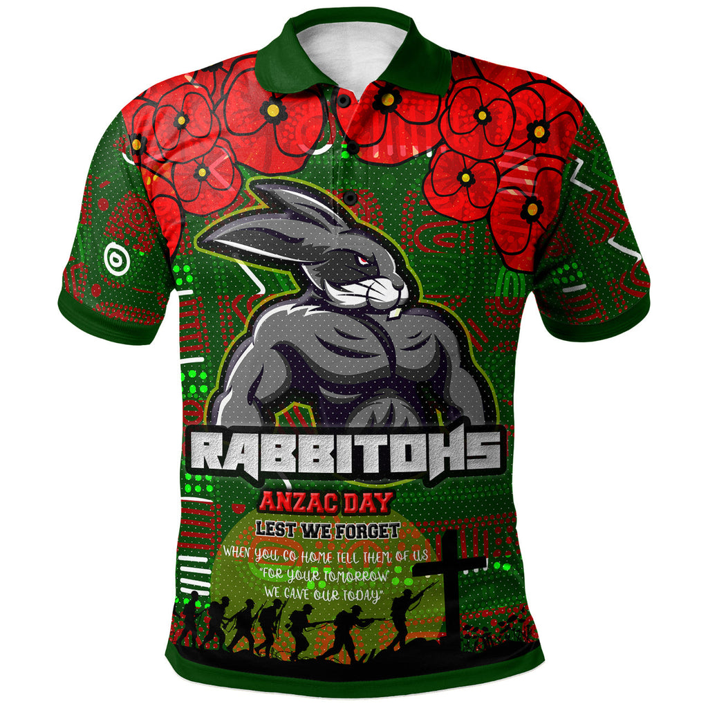 rabbitohs-rugby-polo-shirt-aboriginal-rabbitohs-anzac-lest-we-forget-with-poppy-flower-polo-shirt-1