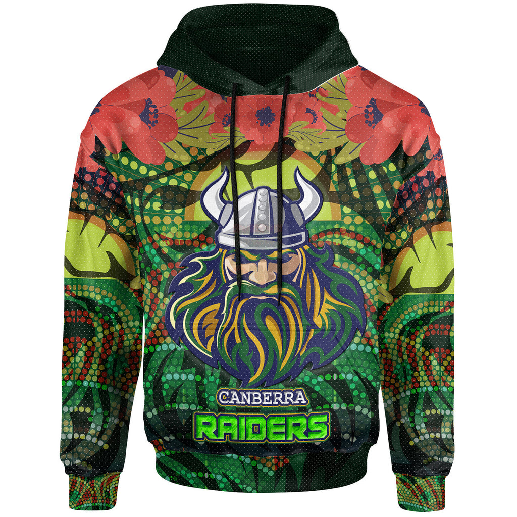 raiders-rugby-hoodie-aboriginal-dot-art-canberra-raiders-with-poppy-flower-hoodie-1