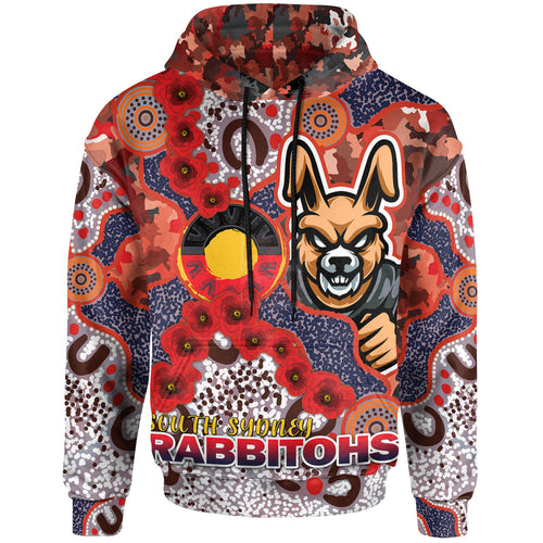 rabbitohs-rugby-hoodie-custom-anzac-south-sydney-rabbitohs-with-aboriginal-poppy-flowers-hoodie