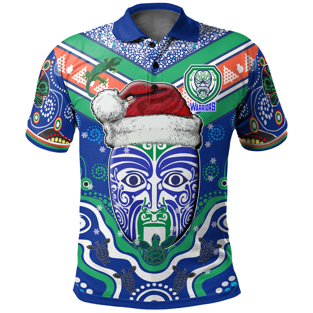 warriors-rugby-christmas-polo-shirt-custom-merry-new-zealand-warriors-christmas-indigenous-polo-shirt