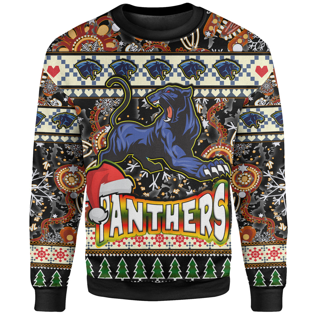 panthers-rugby-christmas-sweatshirt-custom-xmas-panthers-christmas-balls-snowflake-with-aboriginal-patterns-sweatshirt