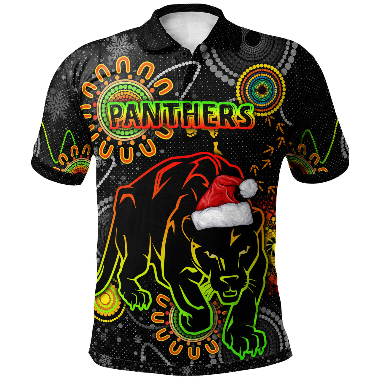 panthers-christmas-rugby-polo-shirt-custom-indigenous-black-panthers-polo-shirt