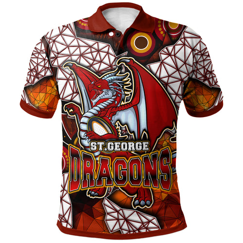 st-george-rugby-polo-shirt-custom-dragon-fire-rugby-with-aboriginal-art-personalised-player-and-number-polo-shirt