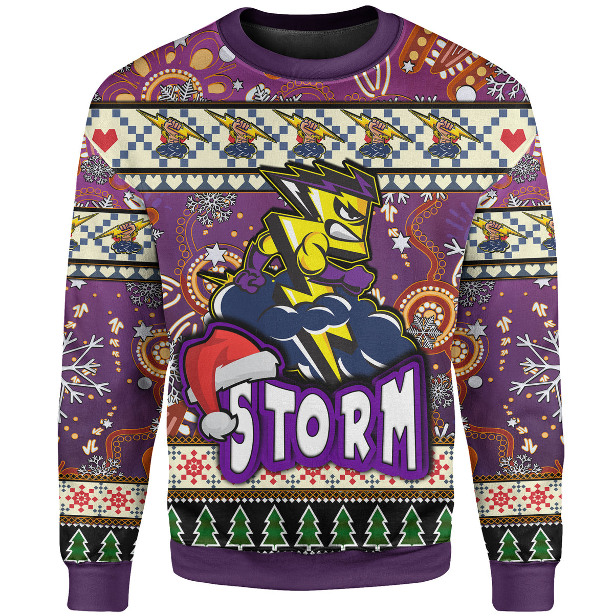 storm-rugby-christmas-sweatshirt-custom-xmas-storm-christmas-balls-snowflake-with-aboriginal-patterns-sweatshirt