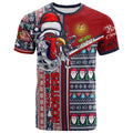 roosters-rugby-christmas-t-shirt-custom-scratch-roosters-snowflakes-ho-ho-ho-personalized-name-and-number-t-shirt