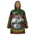 rabbitohs-rugby-snug-hoodie-custom-rabbit-aboriginal-style-pattern-personalised-player-and-number-oodie-blanket