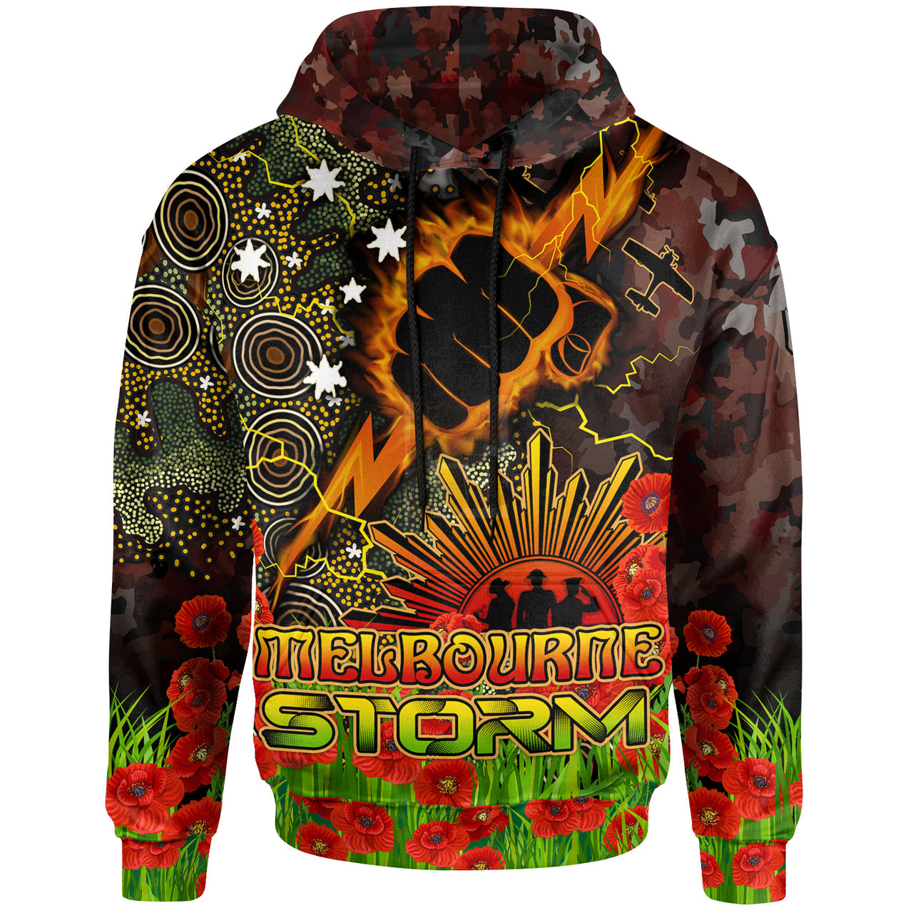 storm-rugby-hoodie-custom-anzac-storm-with-remembrance-poppy-and-indigenous-patterns-hoodie