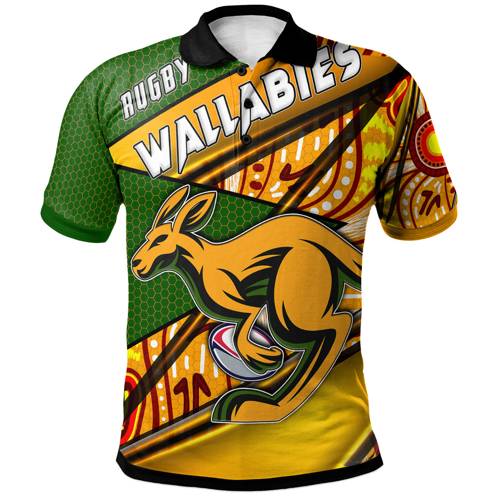 wallabies-rugby-polo-shirt-custom-kangaroo-rugby-ball-rugby-championship-personalised-player-and-number-polo-shirt