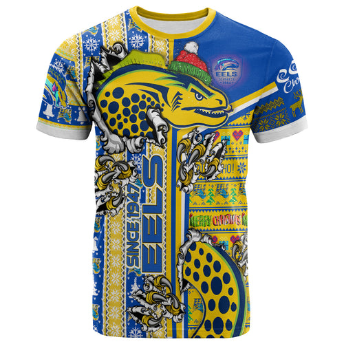 eels-rugby-christmas-t-shirt-custom-scratch-super-eels-snowflakes-personalized-name-and-number-t-shirt