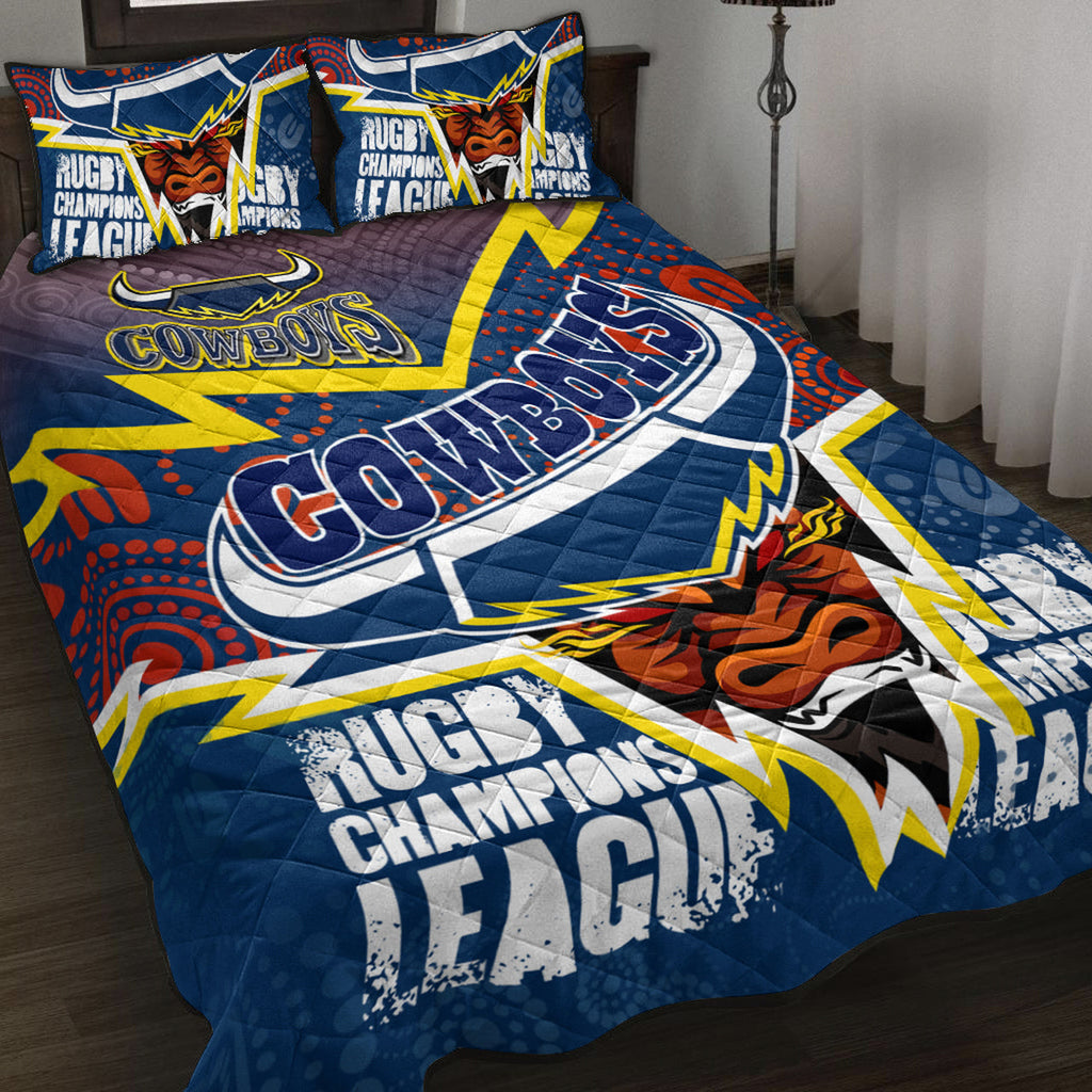 cowboys-aboriginal-rugby-custom-quilt-bed-set-super-queensland-cowboys