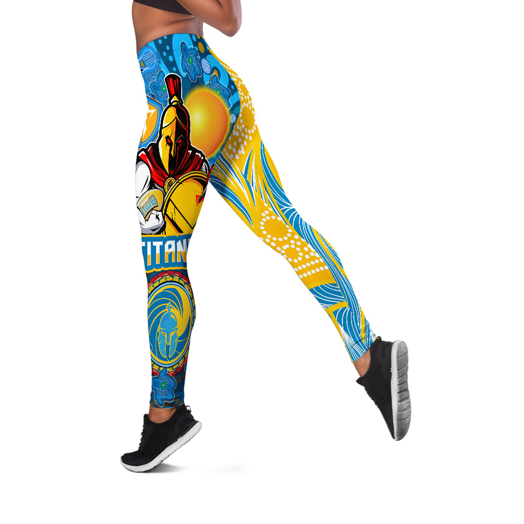 titans-rugby-leggings-gold-coast-titans-mascot-with-aboriginal-art-leggings