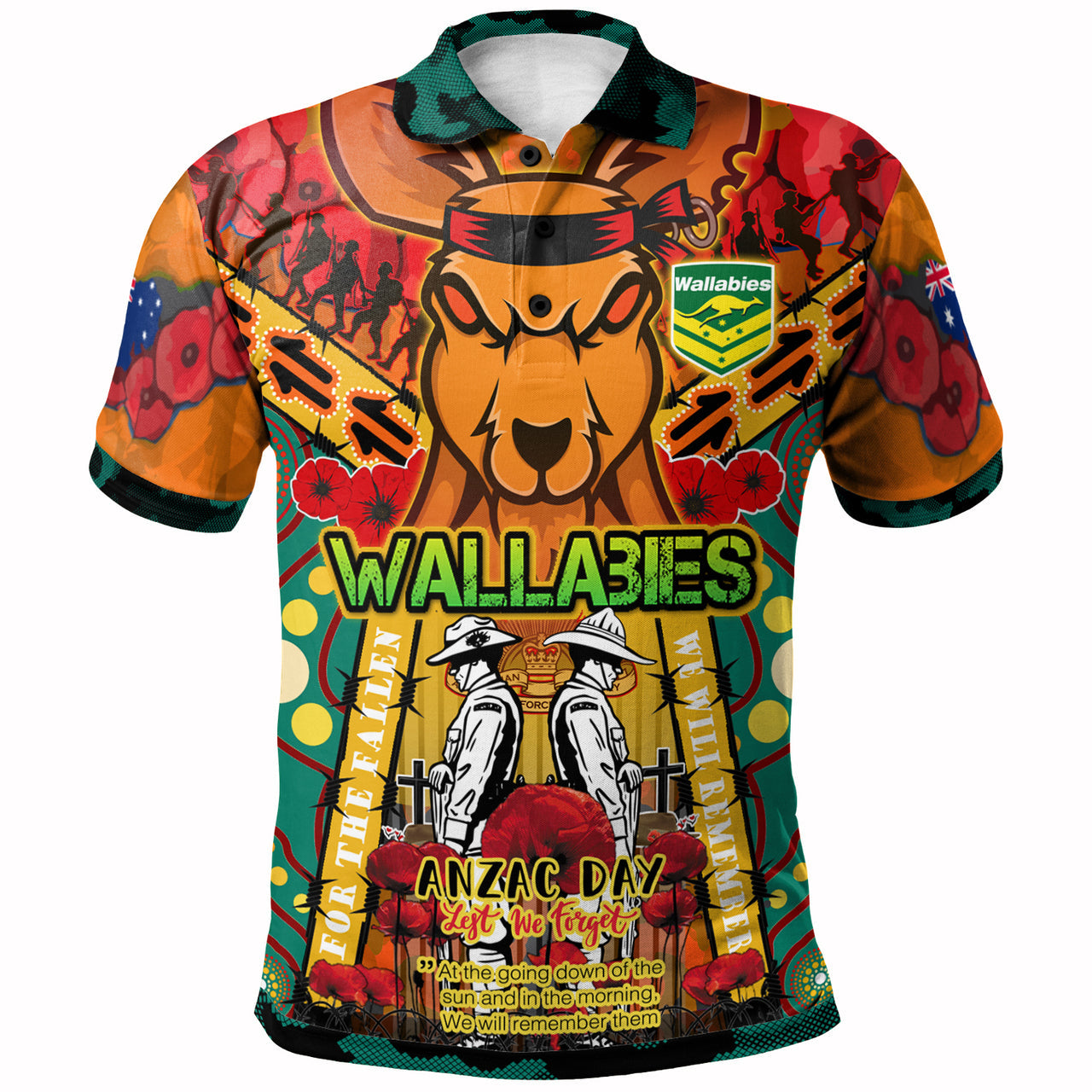 wallabies-rugby-anzac-day-custom-watercolour-polo-shirt-remembrance-lest-we-forget-with-poppy-flower
