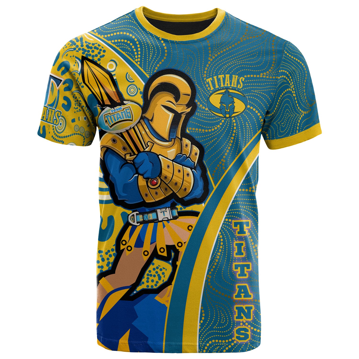 titans-rugby-t-shirt-custom-gold-coast-titans-pride-mascot-with-aboriginal-culture-player-and-number-t-shirt