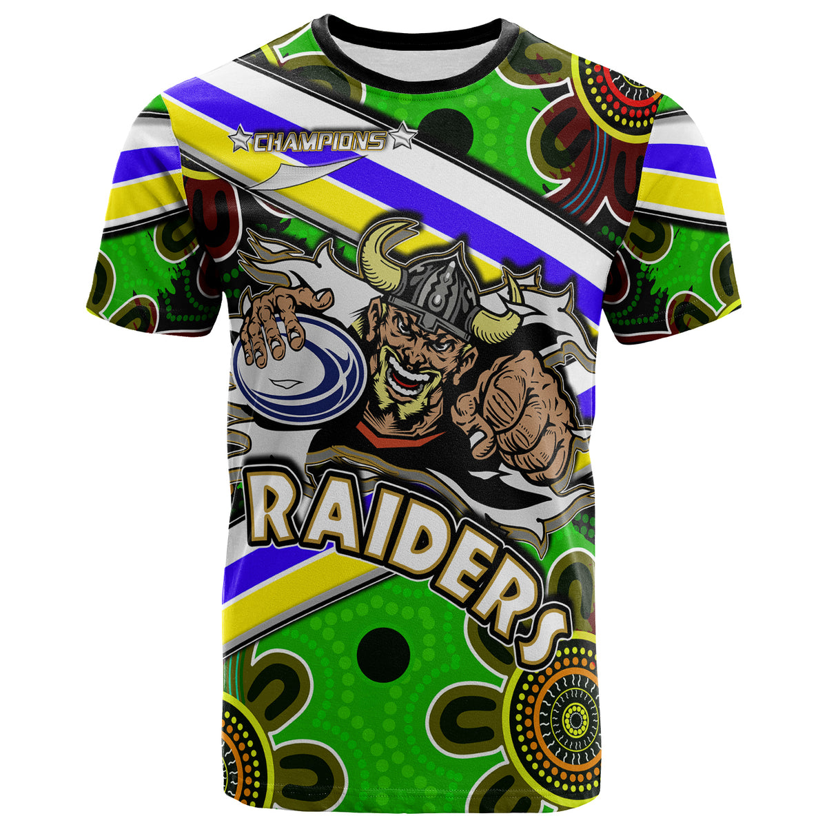 raiders-rugby-t-shirt-custom-raiders-with-rugby-ball-aboriginal-art-personalised-player-and-number-t-shirt
