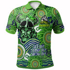 raiders-rugby-naidoc-week-watercolour-dot-painting-polo-shirt-custom-canberra-raiders-getting-up-standing-up-showing-up
