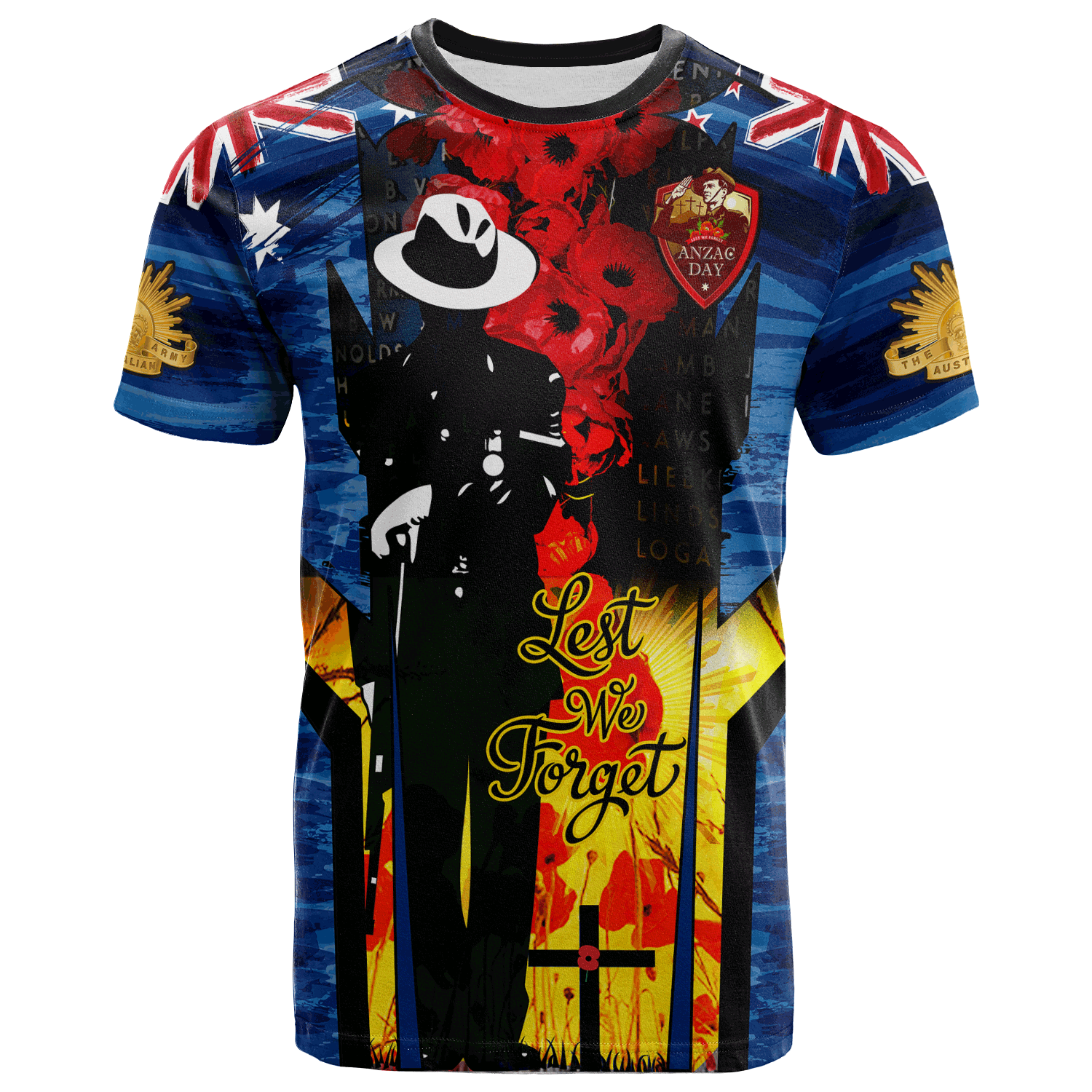 australia-and-new-zealand-army-corps-t-shirt-commemorated-anzac-day-lest-we-forget-t-shirt