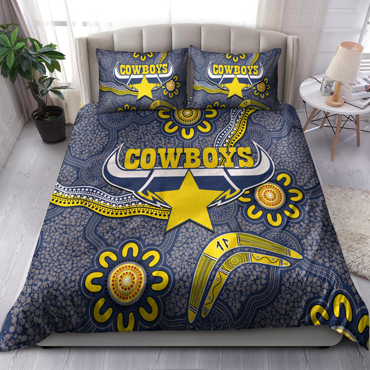 cowboys-rugby-bedding-set-aboriginal-boomerang-cowboys-bedding-set