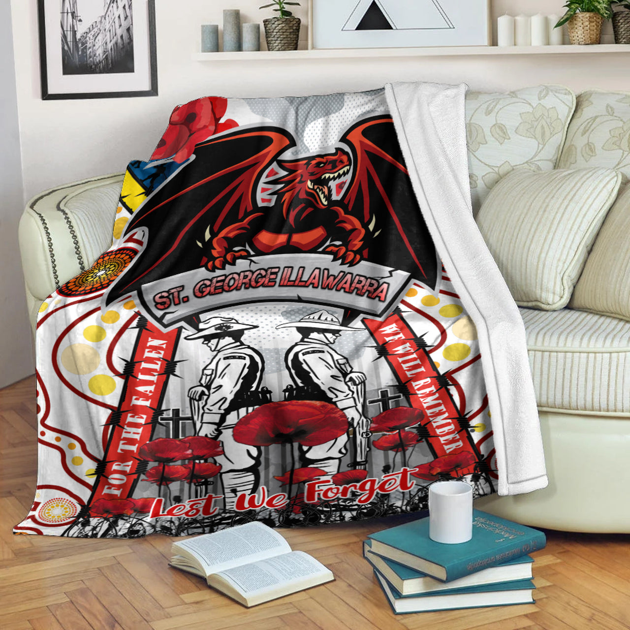 st-george-rugby-anzac-day-watercolour-custom-blanket-remembrance-dragons-with-poppy-flower