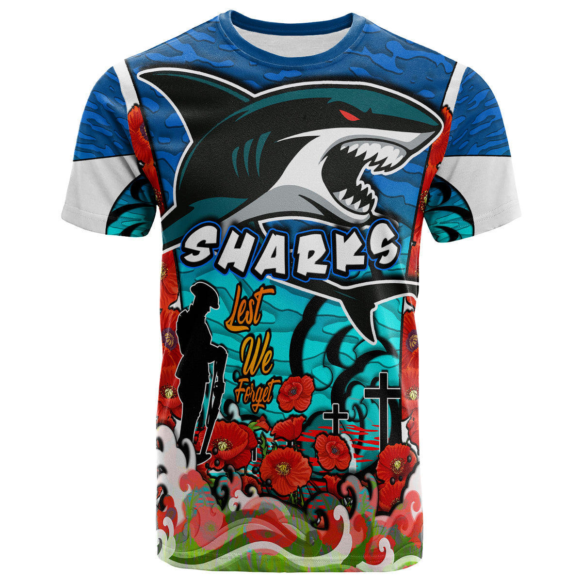 sharks-rugby-t-shirt-custom-sharks-lest-we-forget-and-poppies-t-shirt